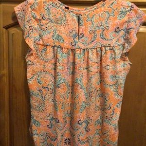 Zach & Rachel colorful paisley cap sleeve blouse